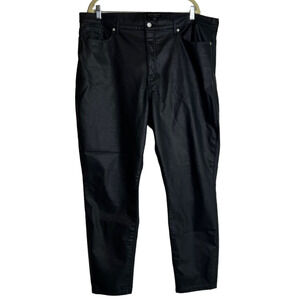 Banana Republic Womens Curvy High Rise Skinny Jeans Size 35 Black Coated Denim